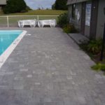 flagstone stone pool deck at a country club