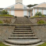 stone steps and retaining walls