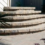 stone steps and patio