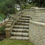 stone stairs from patio to yard stone steps